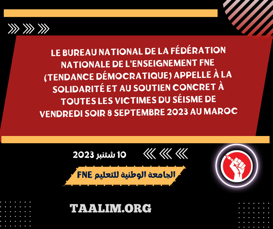 Le Bureau National de la Fédération Nationale de l'Enseignement FNE ...