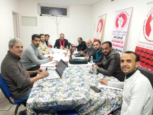  فبراير 2023، انطلاق لقاء ممثلين عن التنسيقية الوطنية للأساتذة وأطر الدعم الذين فرض عليهم التعاقد مع المكتب الوطني للجامعة الوطنية للتعليم